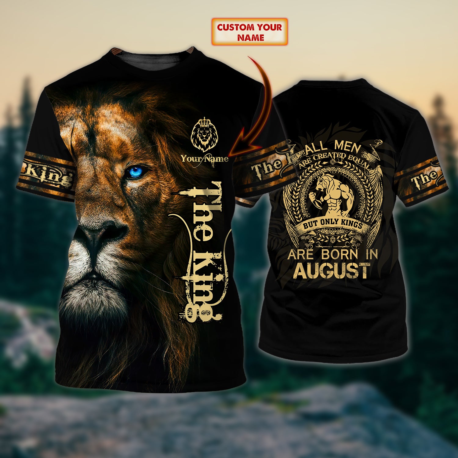 August King - Personalized Name 3D Tshirt