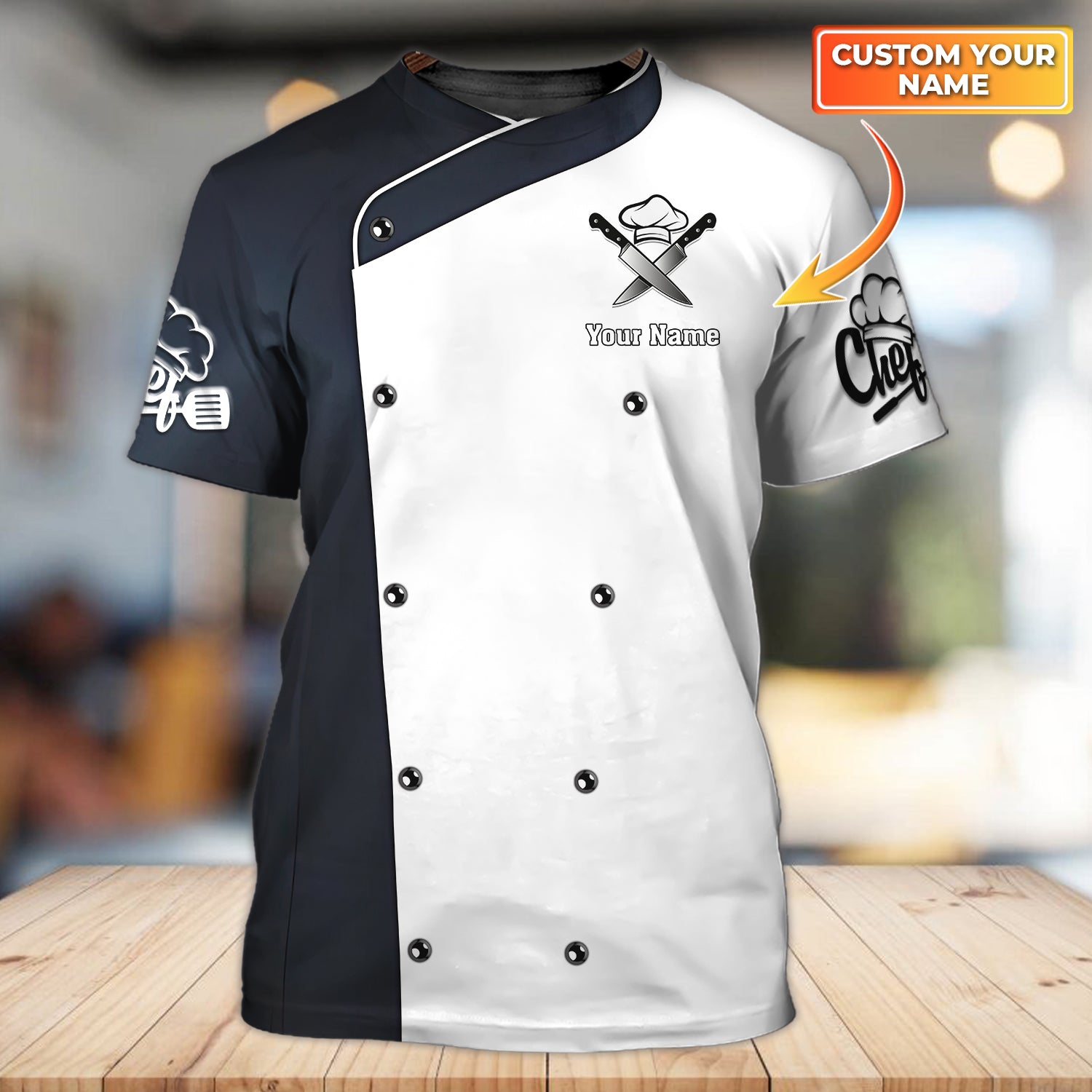 Chef, CooK, Personalized Name 3D Tshirt 34, RINC98