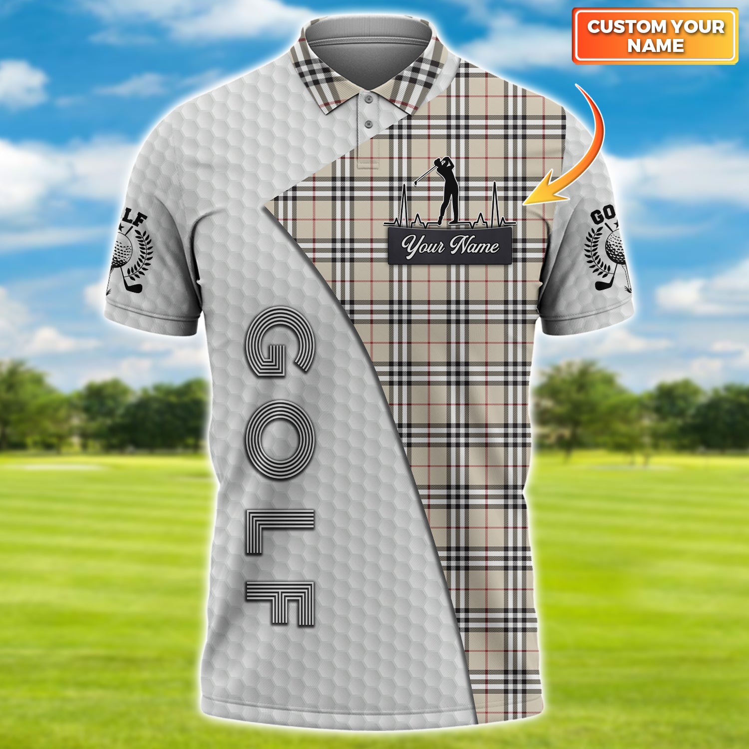 Golf - Personalized Name 3D Polo Shirt -TT99-1199