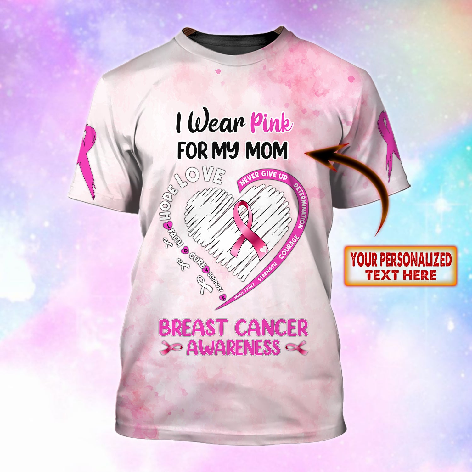 BREAST CANCER - Personalized Name 3D T Shirt 03- NBTT