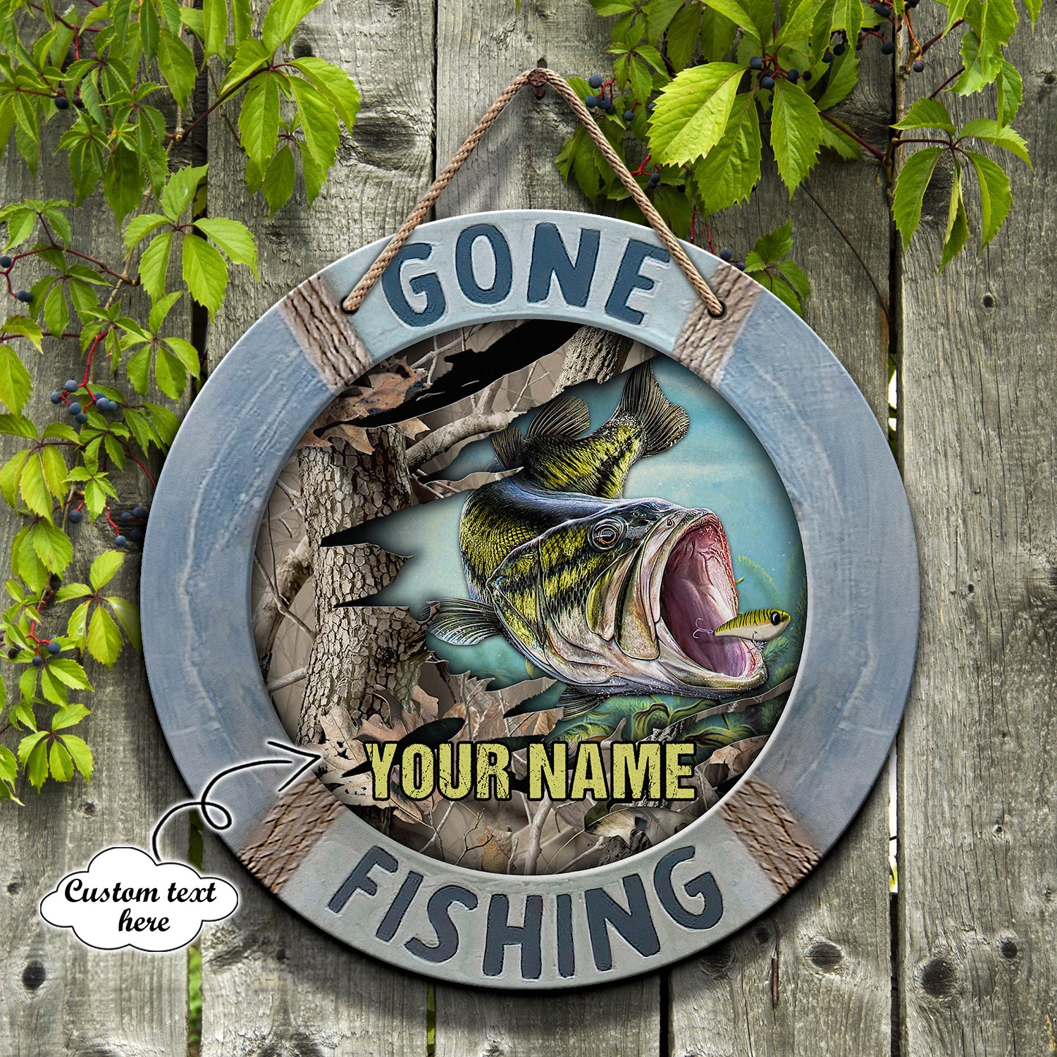 Custom Wooden Sign - Gone Fishing - Nsd99