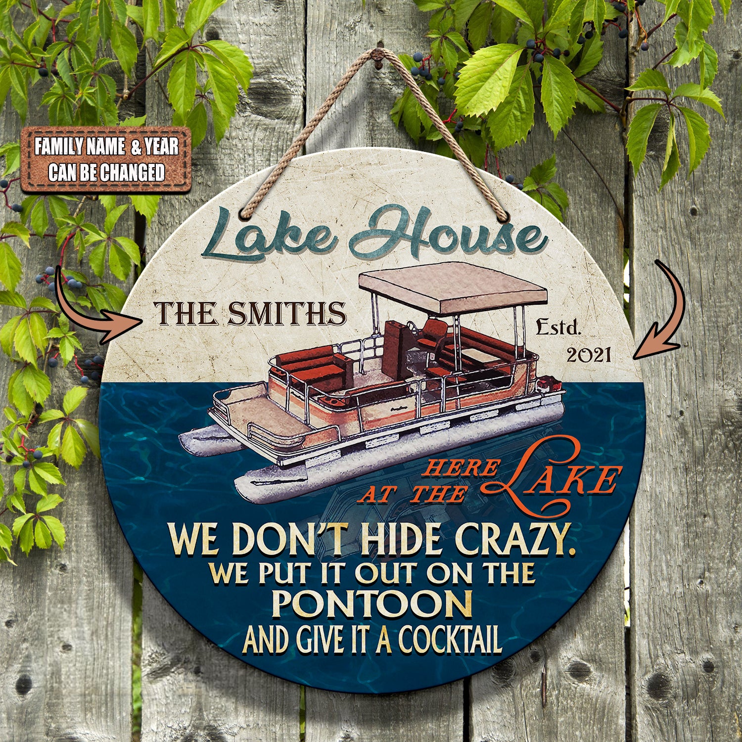 Pontons Store Sign Custom Wooden Sign - Pontoon Ver 2 - NA93 – Trends Personalized