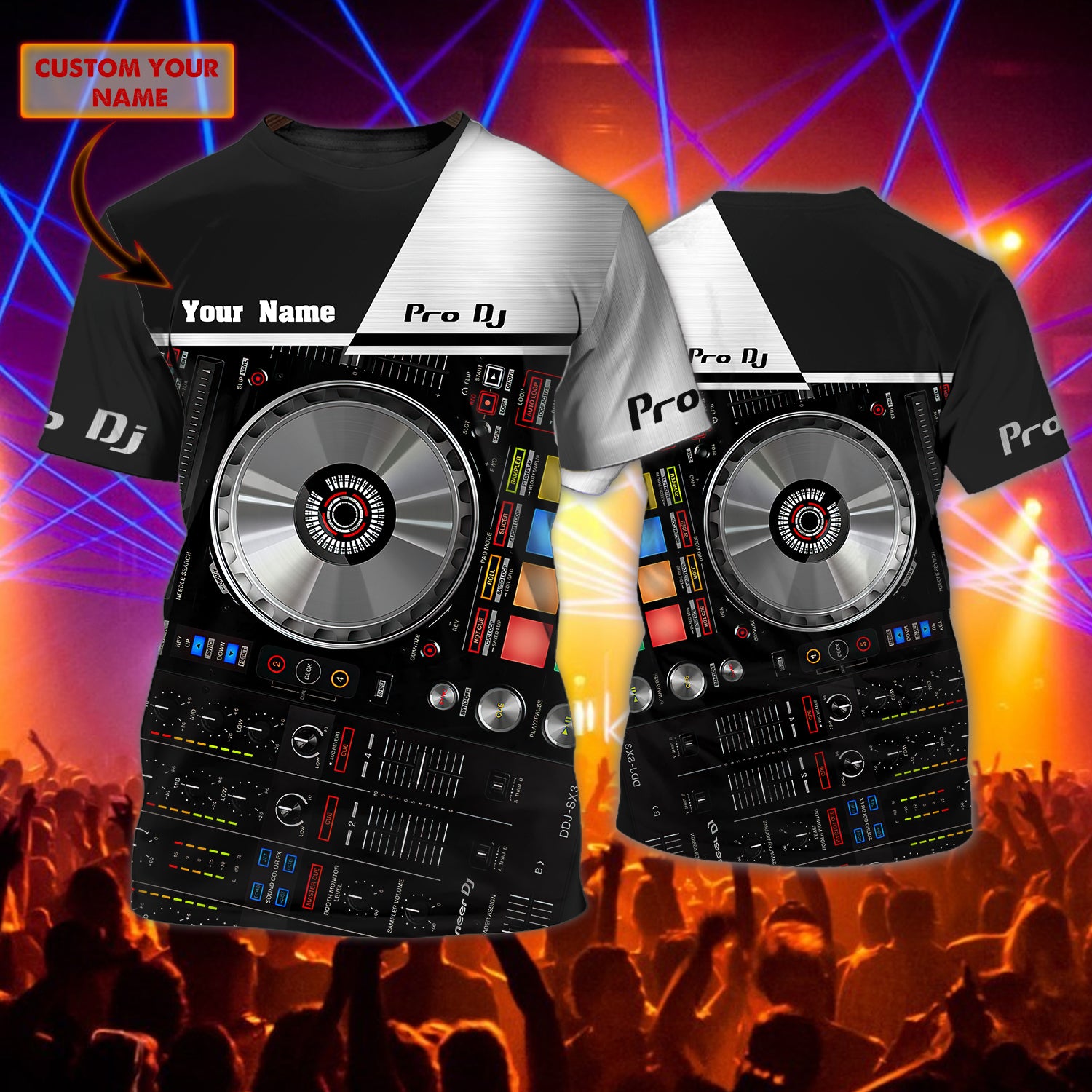 DJ - Personalized Name 3D Tshirt 01