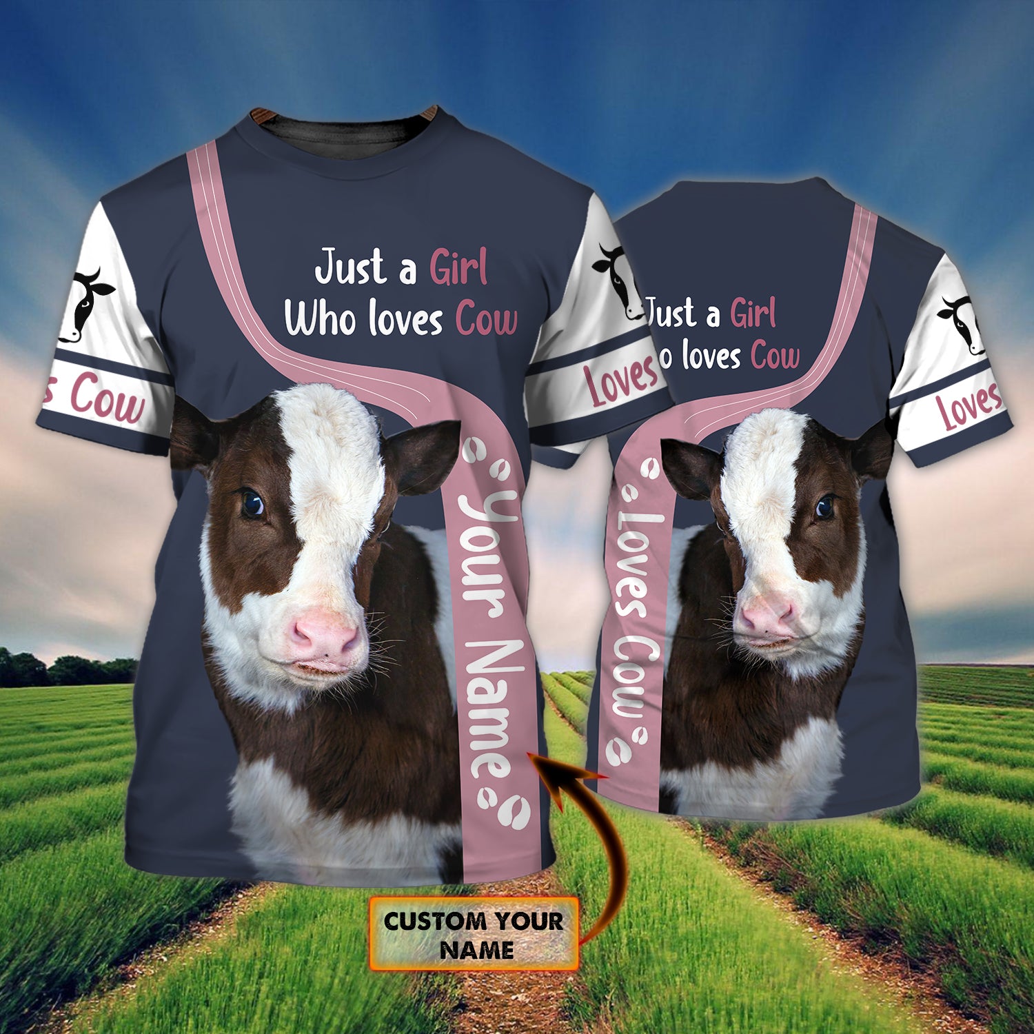 3D COW 1 - Personalized Name 3D Tshirt - HTA