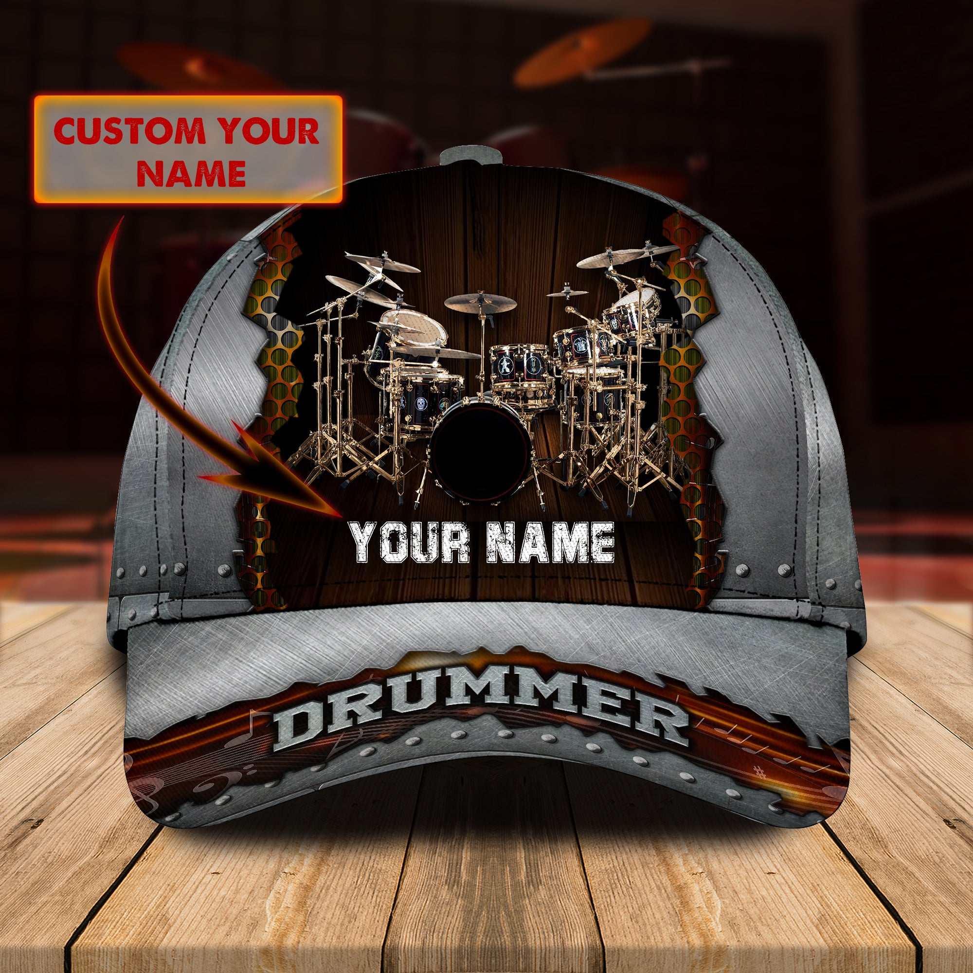 Personalized Name Cap - DRUM02 - RINC98 - HKM