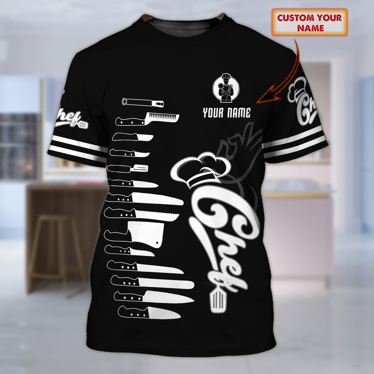 CHEF - Personalized Name 3D Tshirt 14 - RINC98