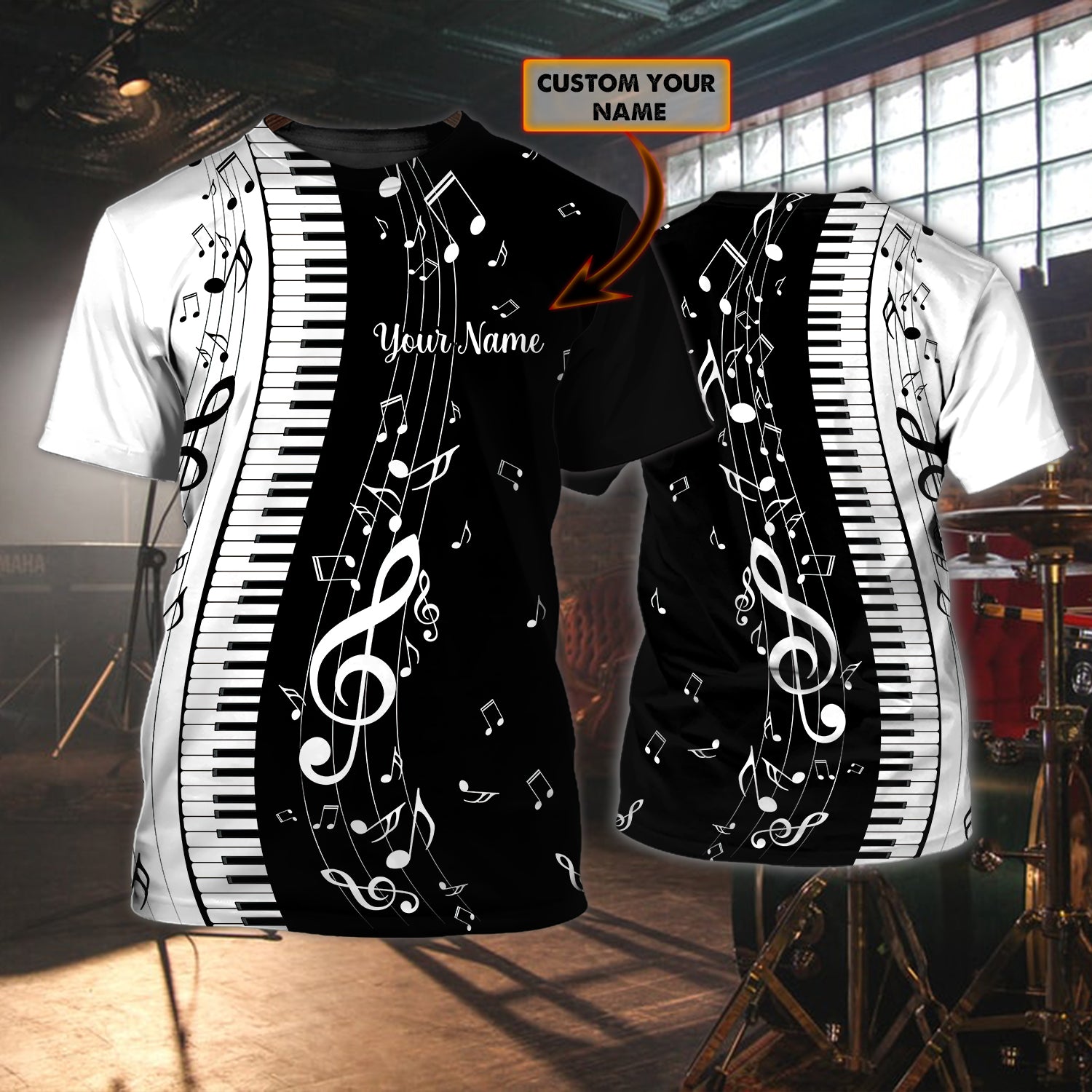 PIANO 01 - Personalized Name 3D Tshirt  - HN95
