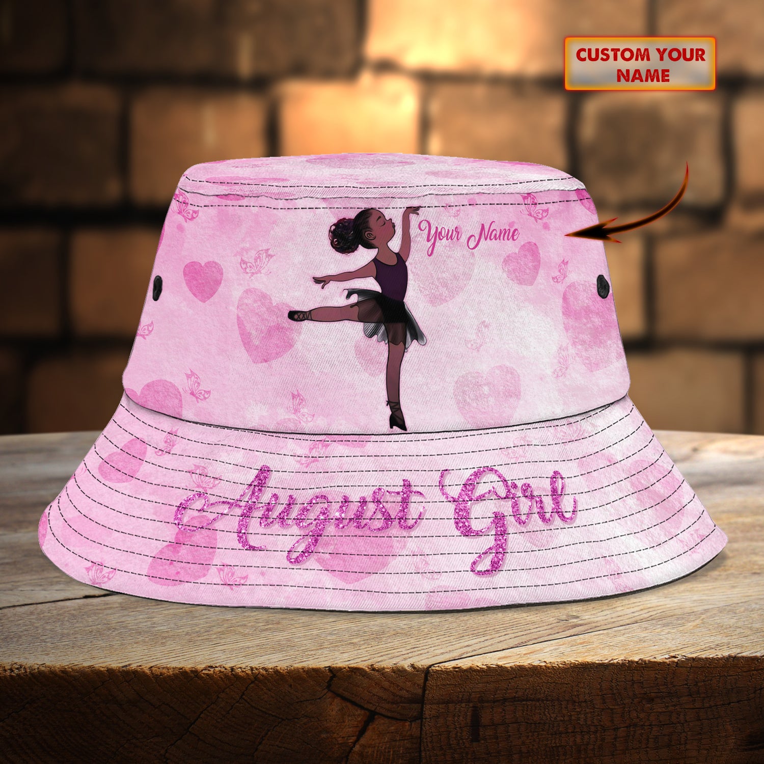 Custom Bucket Hat - August Girl 01 - 16hb