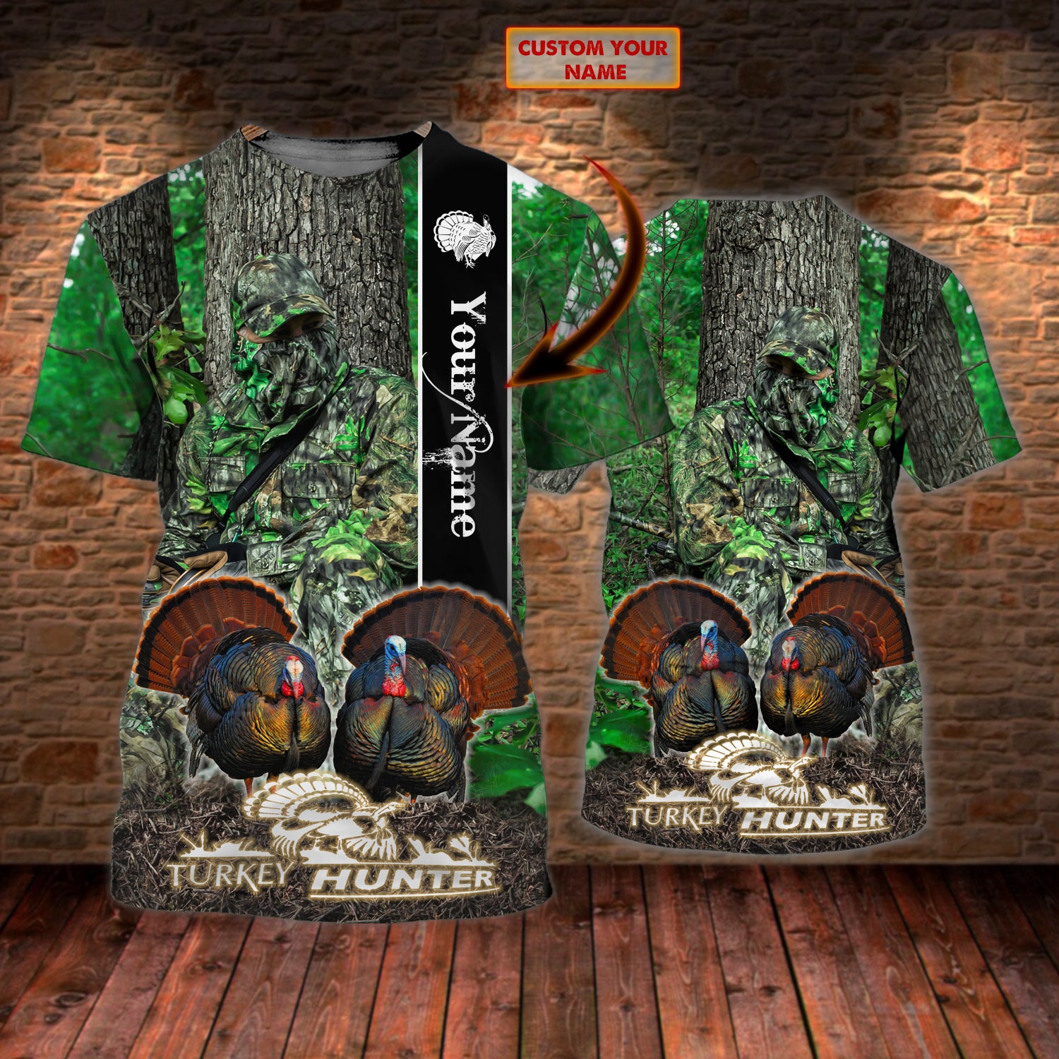 Turkey hunting - Personalized Name 3D Tshirt - Lst149