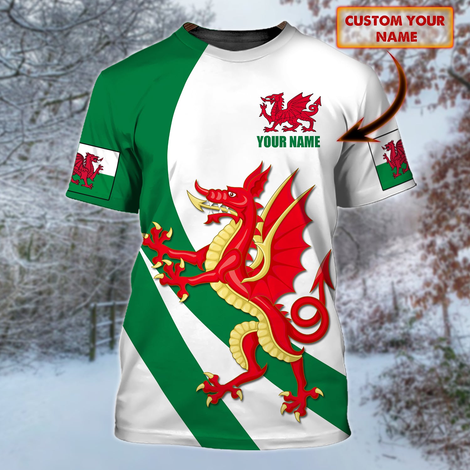 Wales - Cymru 062 - Cymru - Personalized Name 3D Tshirt - DAT93