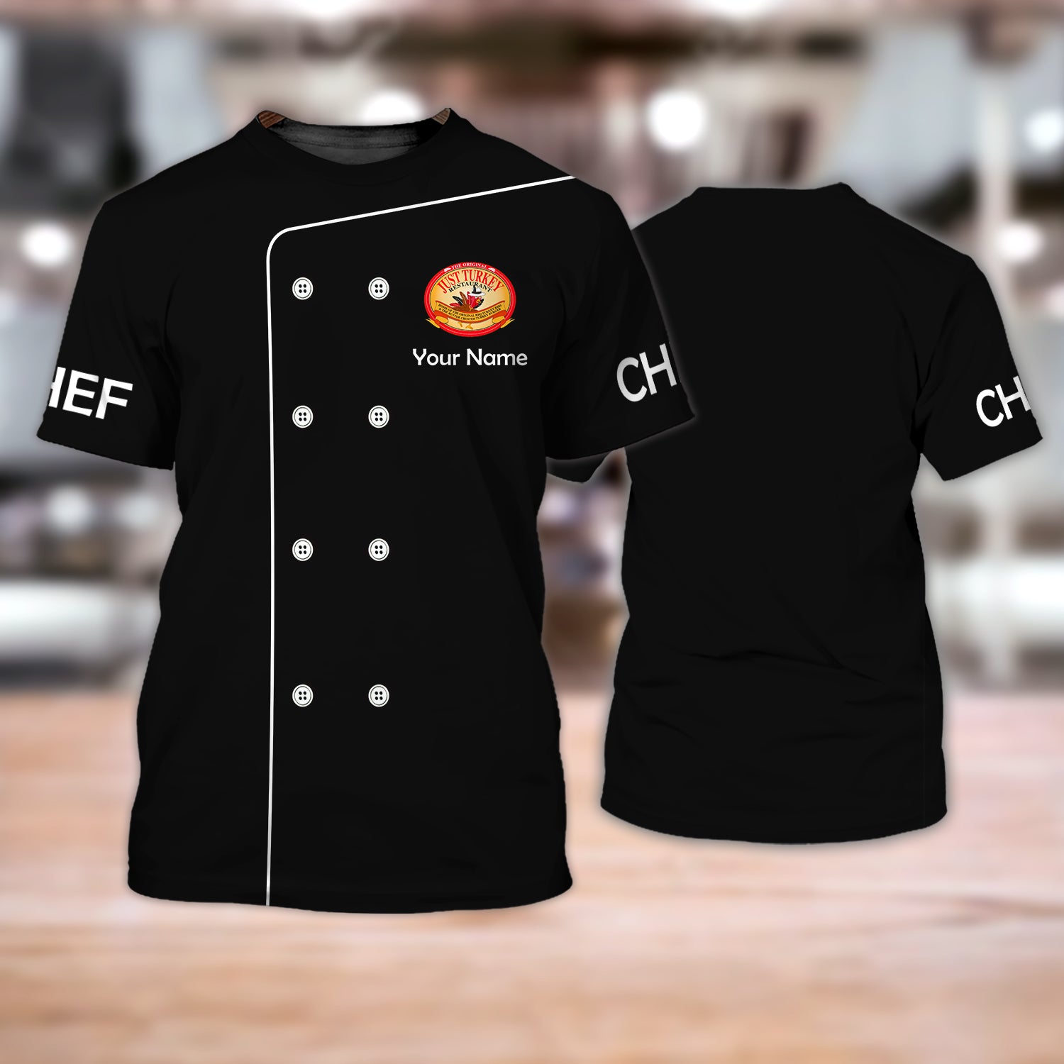 Chef, Personalized Name 3D Tshirt 1221 Just Turkey, HTA