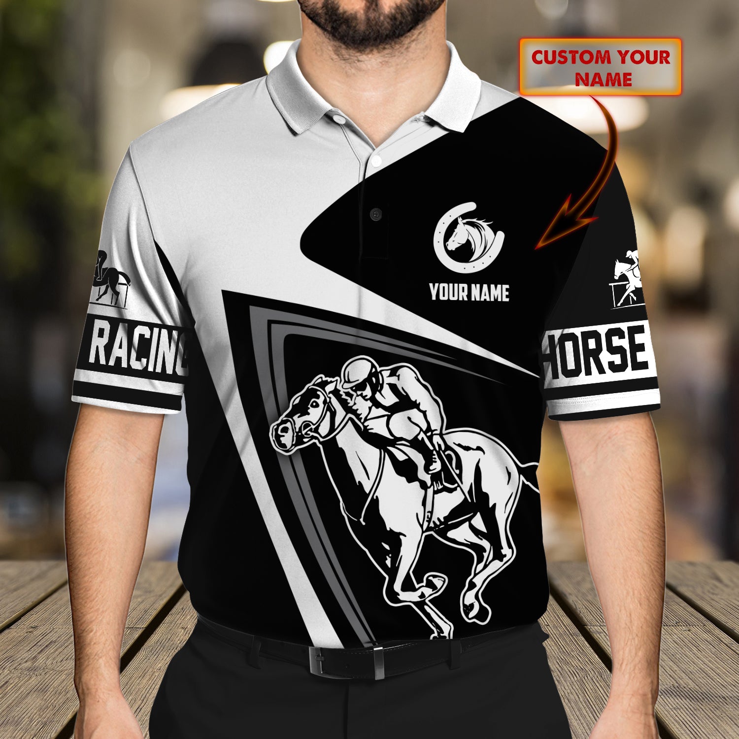 Horse Racing - Personalized Name 3D Polo Shirt - Nss