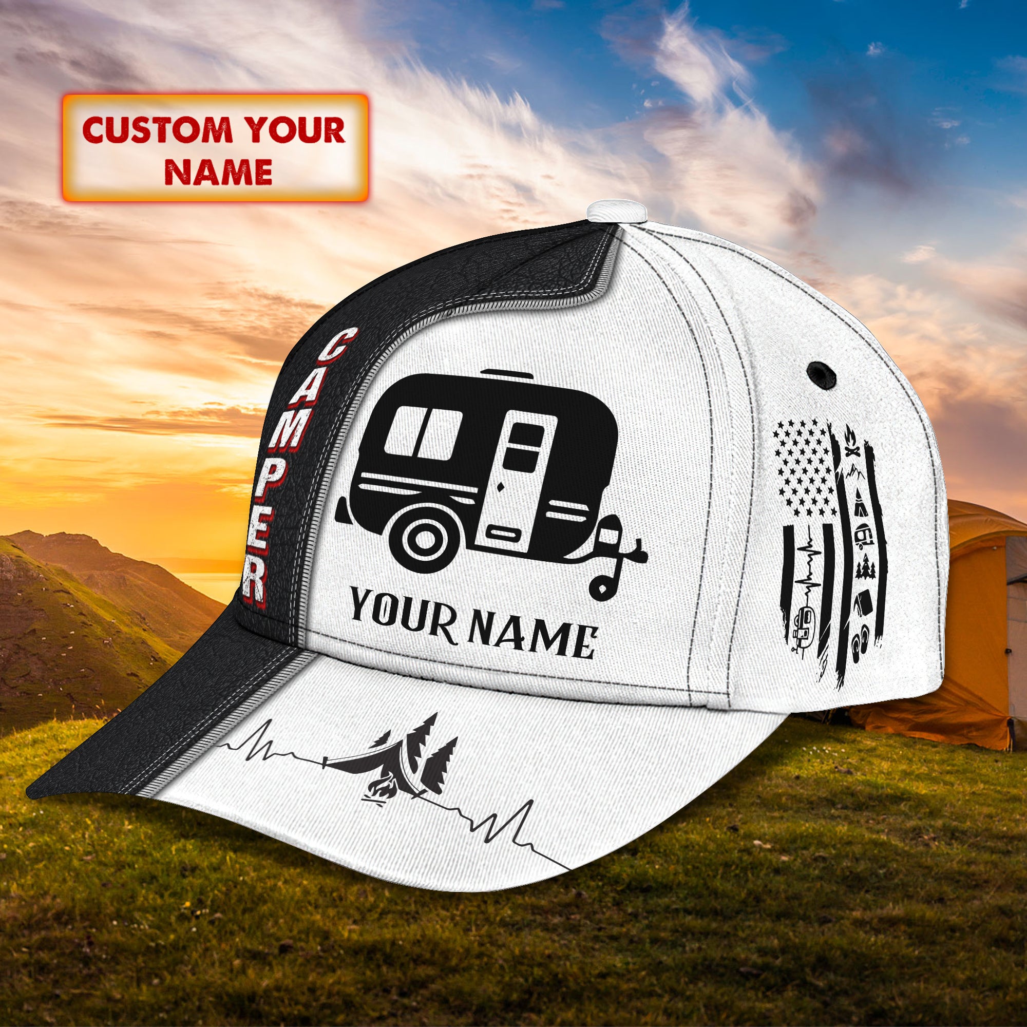 Camping - Personalized Name Cap 32 - Nvc97