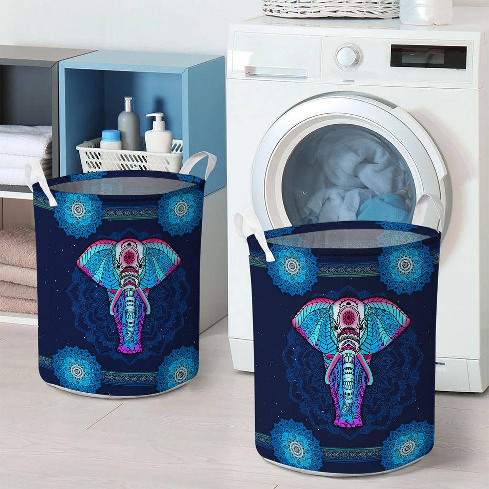 Elephant - Mandala Laundry Basket