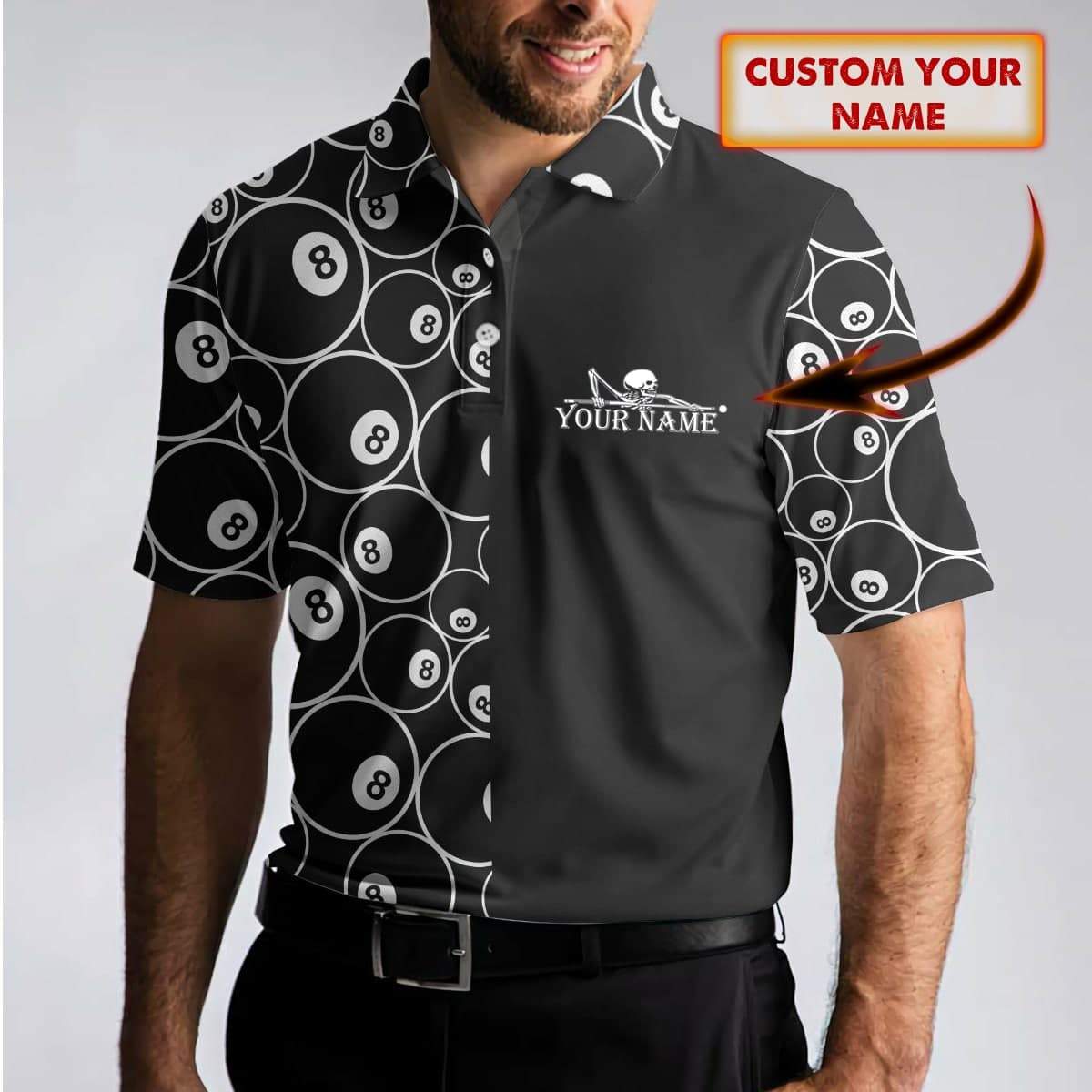 Billard 1 - Personalized Name 3D Polo Shirt - QB95