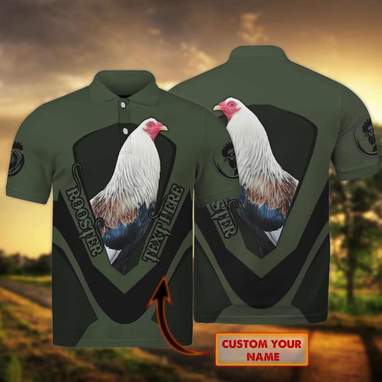 ROOSTER- Personalized Name 3D Polo Shirt - LTA98-07