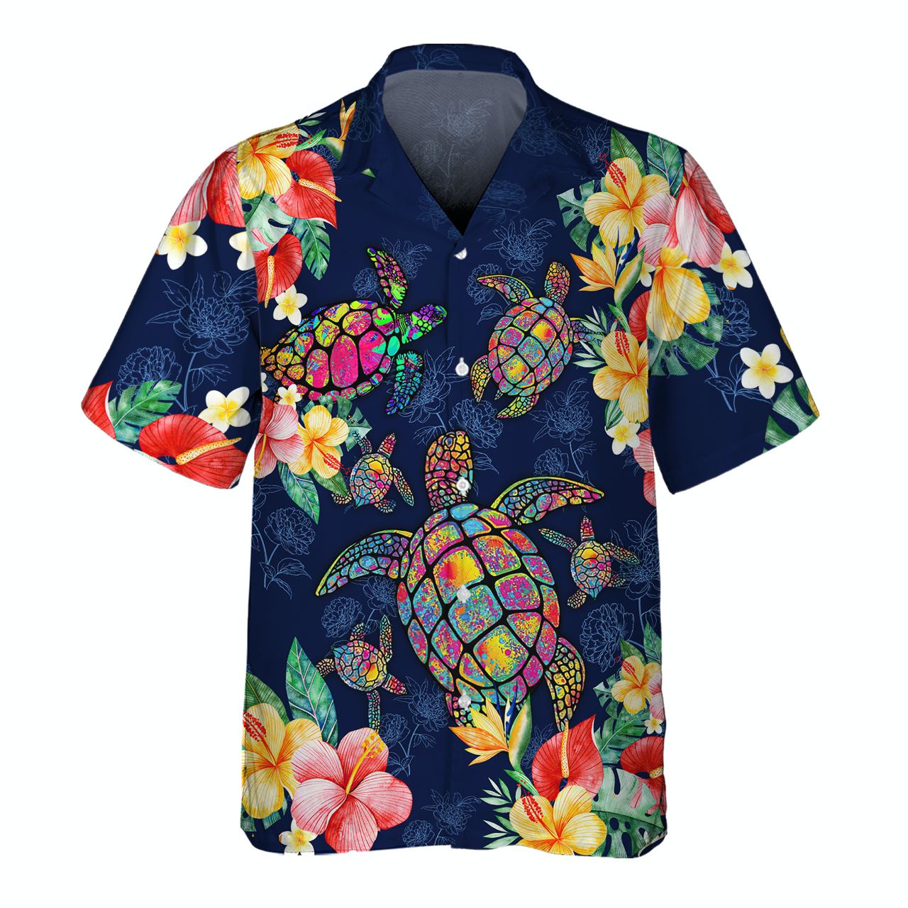 Color Turtle - 3D Hawaiian Men's - NA93