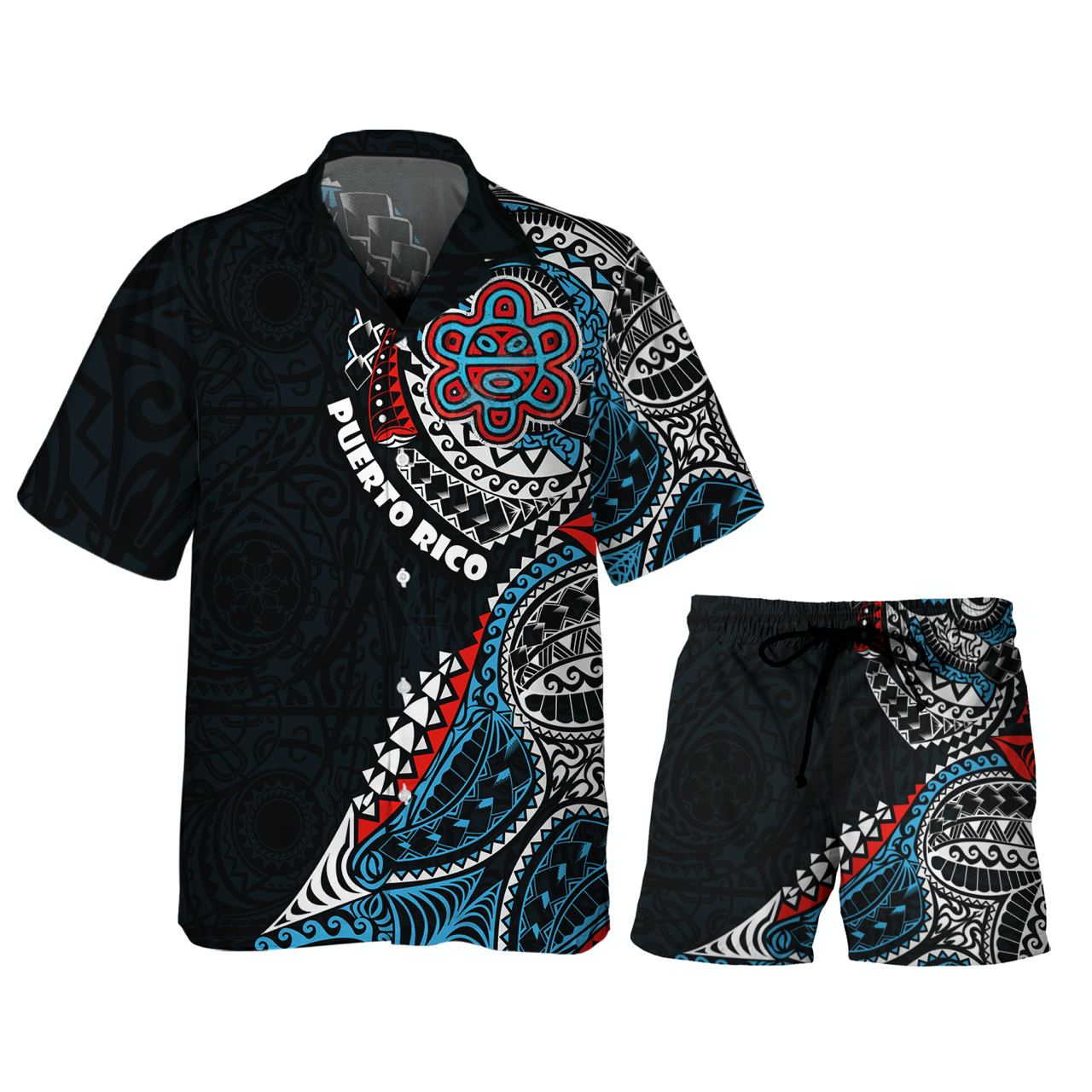 Puerto Rico Art - 3D Hawaiian Men's - NA93