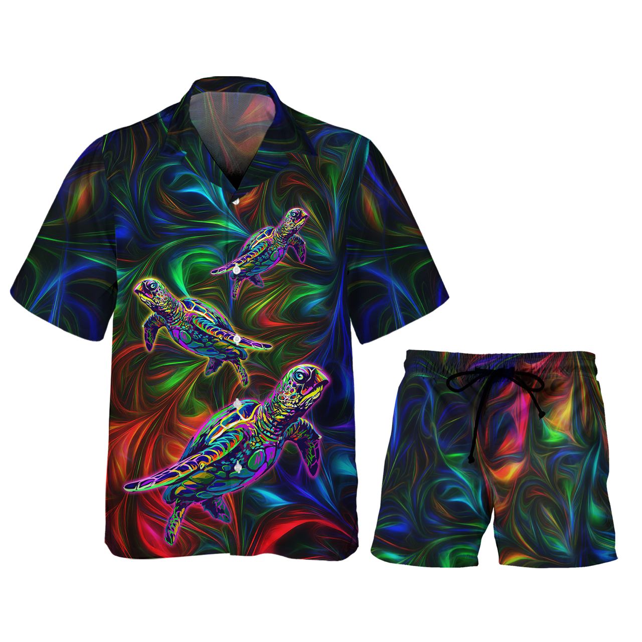 Light And Turtle - 3D Hawaiian Men's - NA93