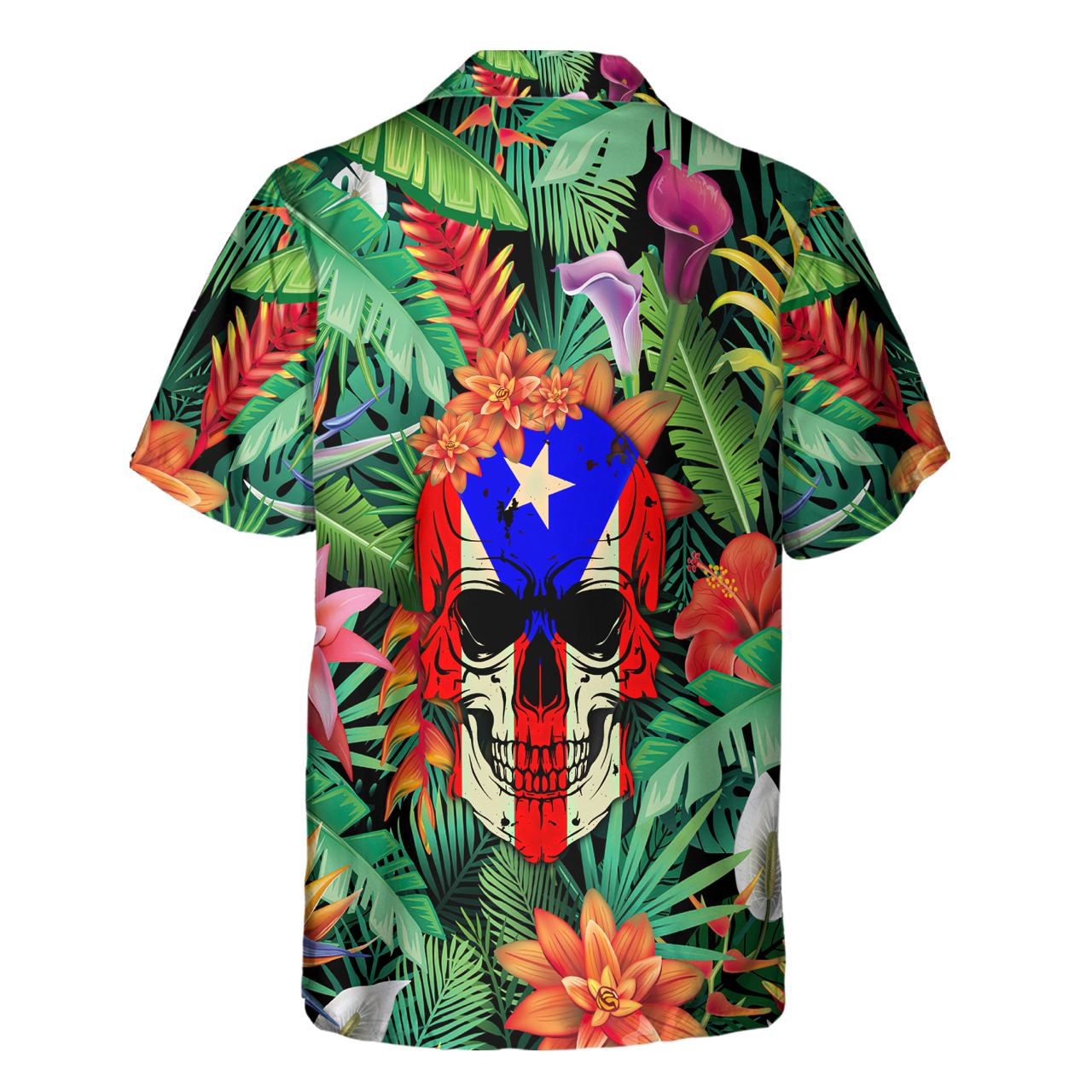 Skull Puerto Rico - 3D Hawaiian Men's - NA93