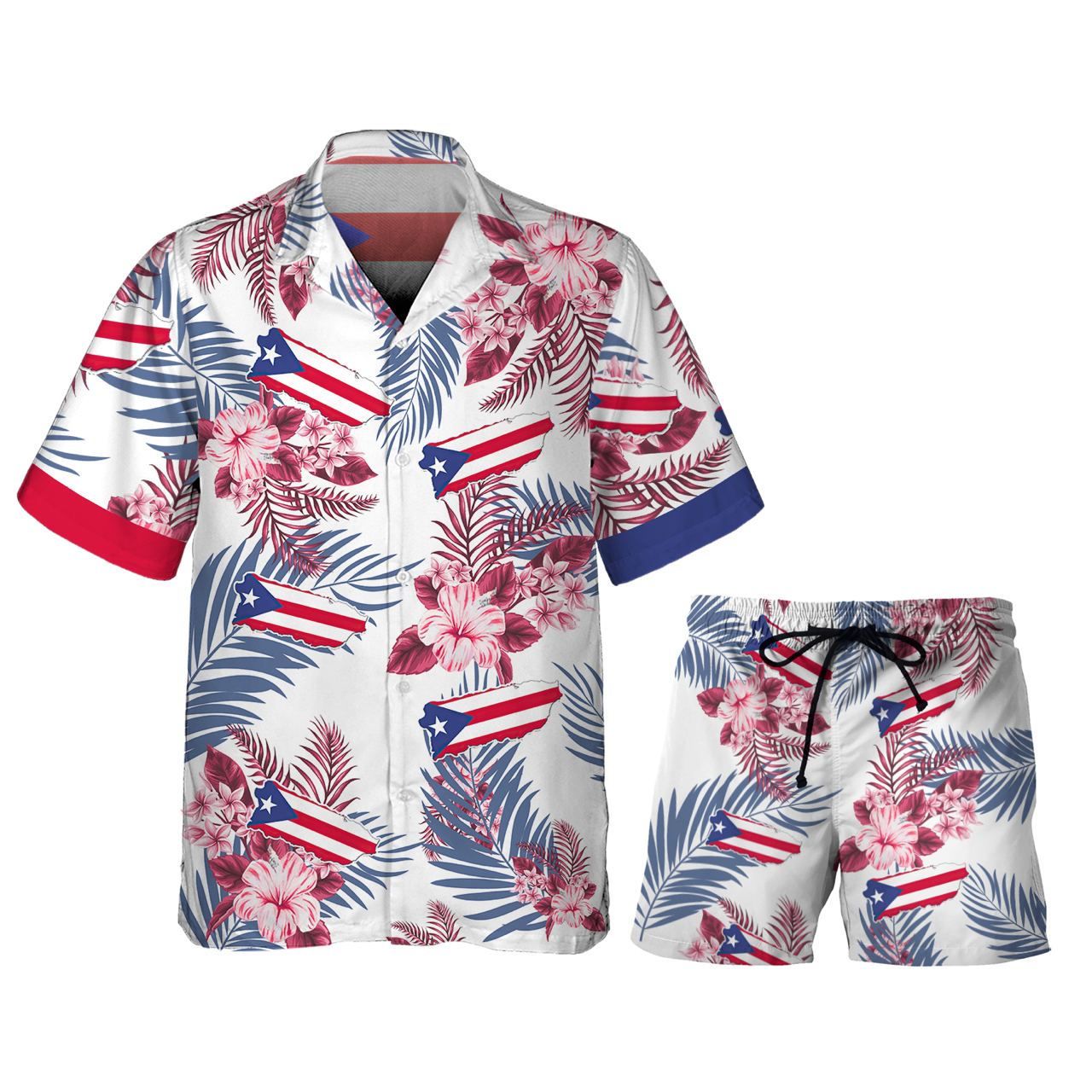 Flag Puerto Rico - 3D Hawaiian Men's - NA93