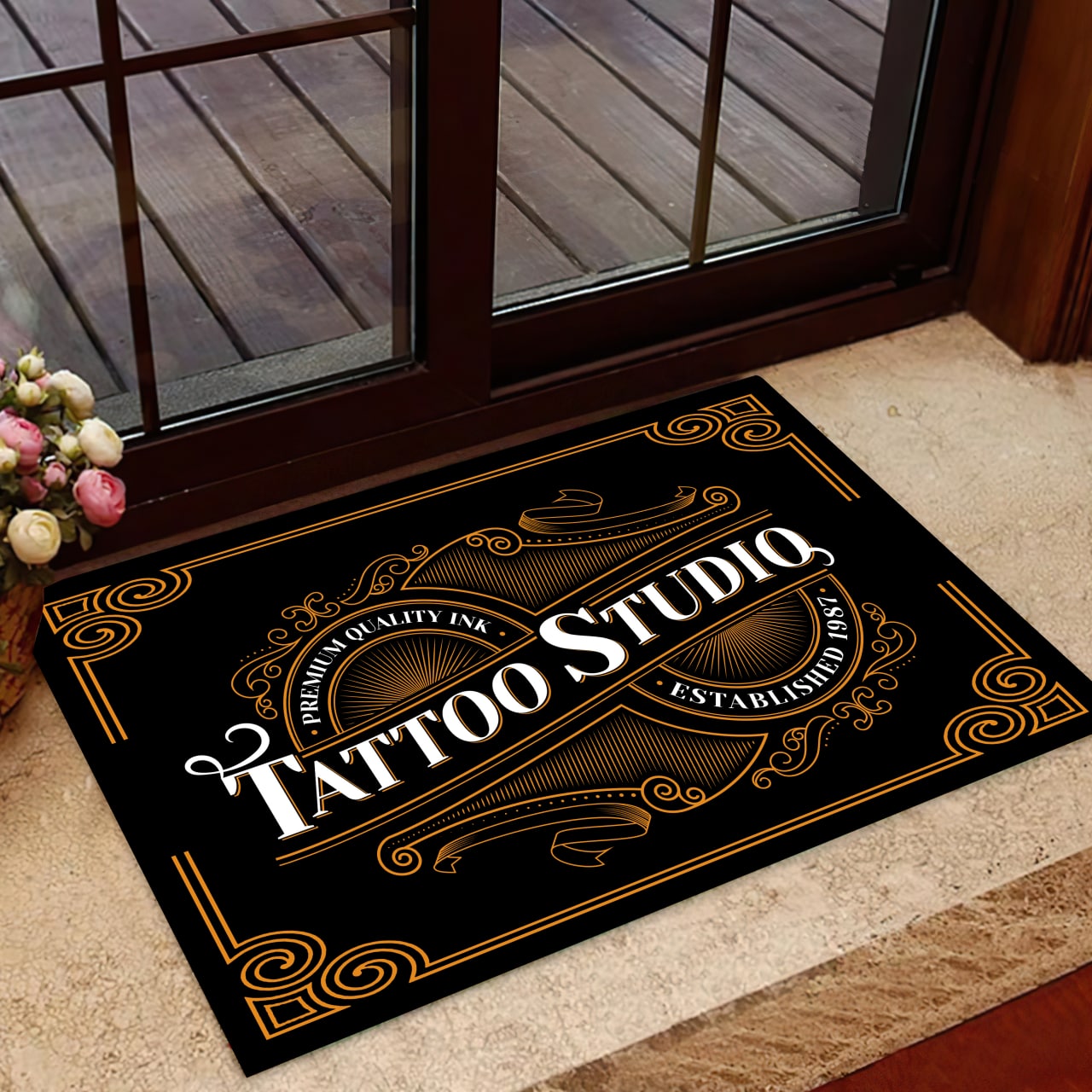 Tattoo Artist Shop Personalized Name & EST Year Doormat