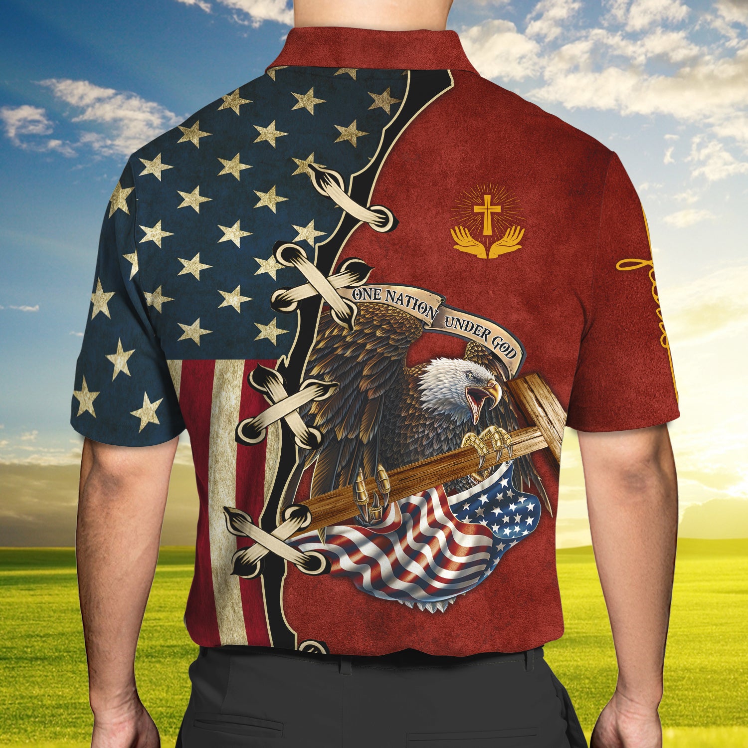 One nation under god 3d full print shirt 1856 htv