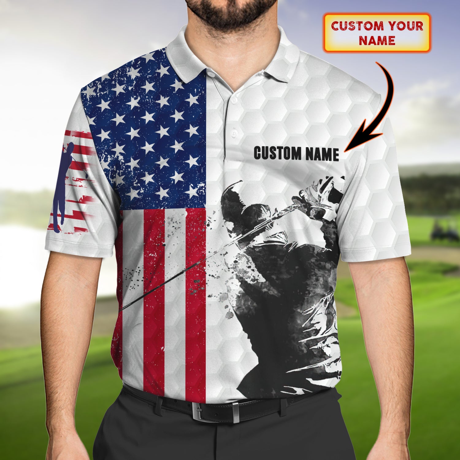 3D Golf 01 - Personalized Name 3D Polo Shirt - HN95