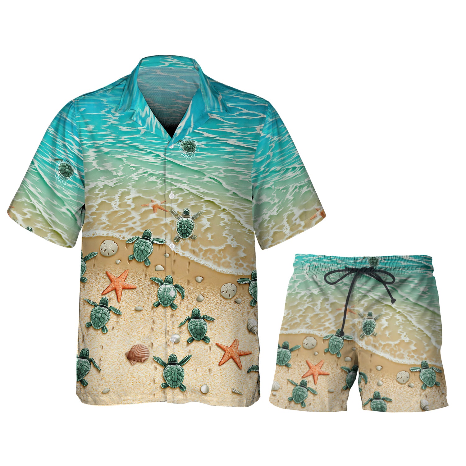 Turtle And Ocean 3D Hawaiian Men's - NA93