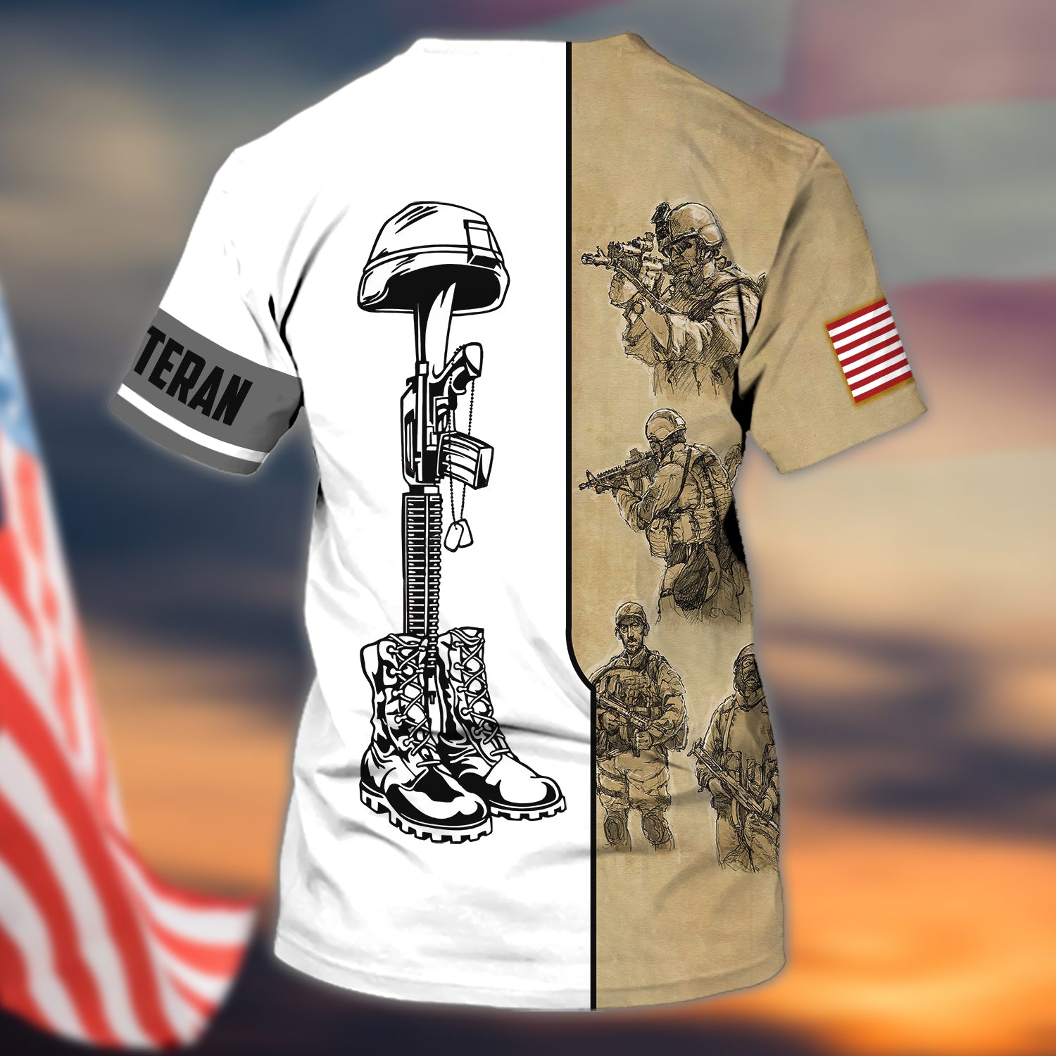 Us Veteran - Personalized Name 3D Tshirt - Boom