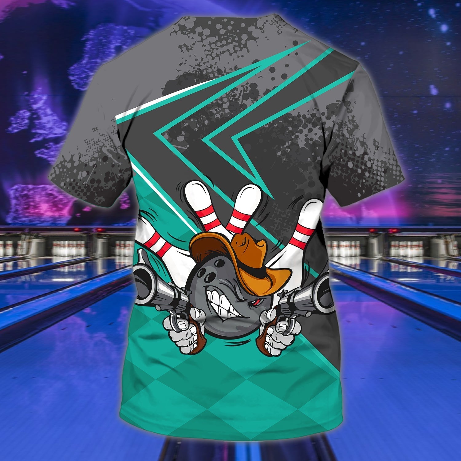 Bowling Strike Personalized Name 3D Tshirt - Tad-A9