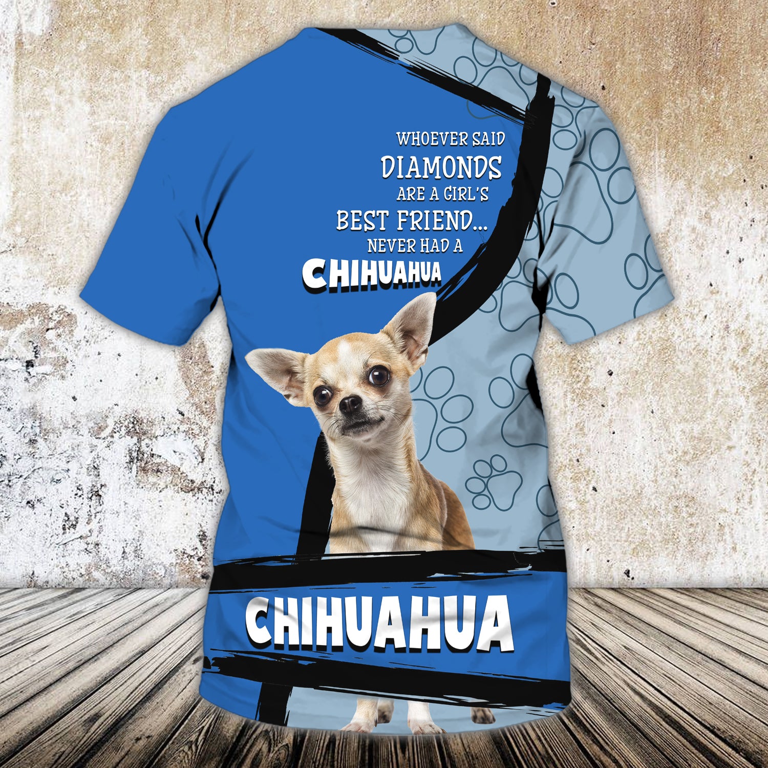 Diamons vs Chihuahua - Personalized Name 3D Tshirt - QB95