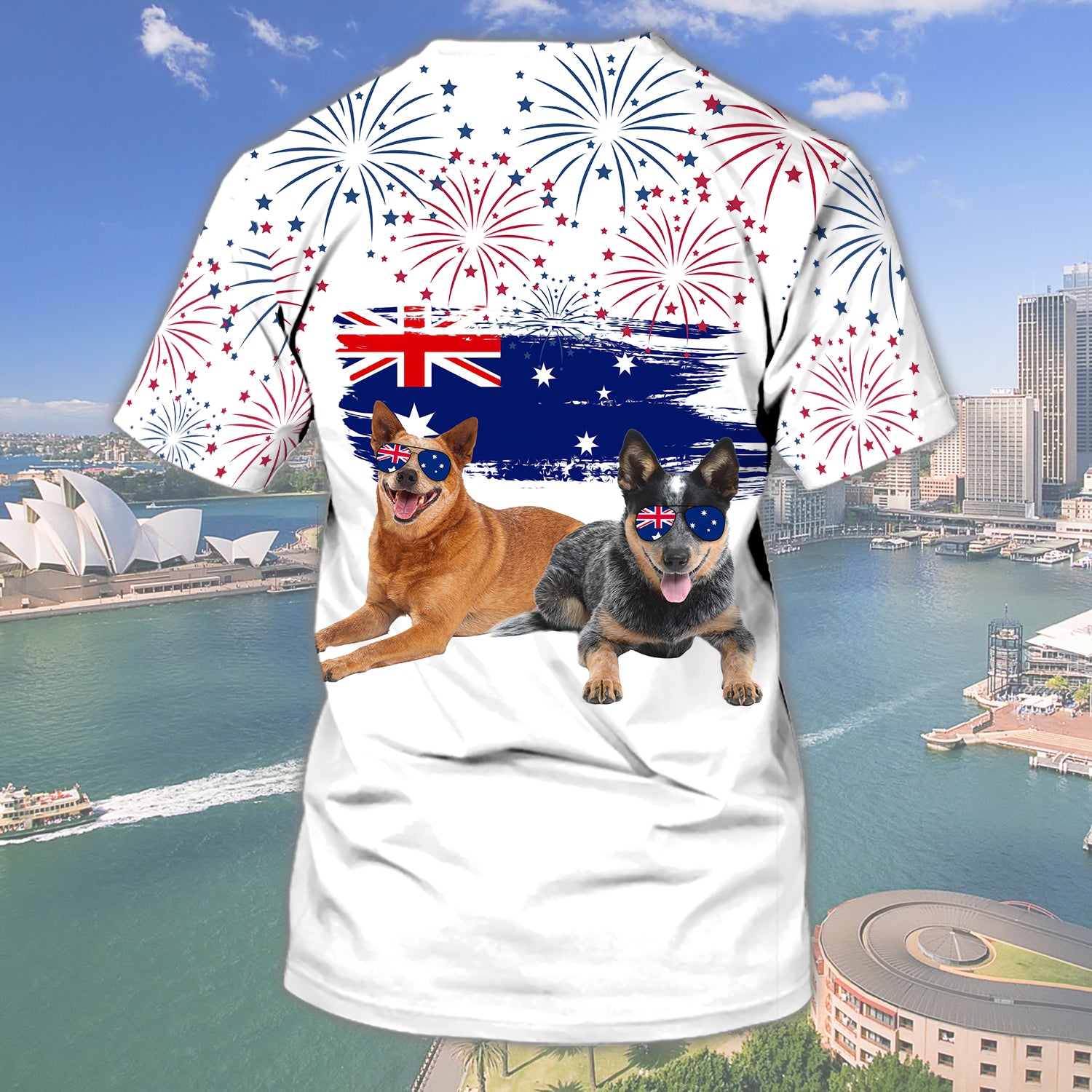 Heeler, Happy Australia Day - 3D Tshirt - Tad 314