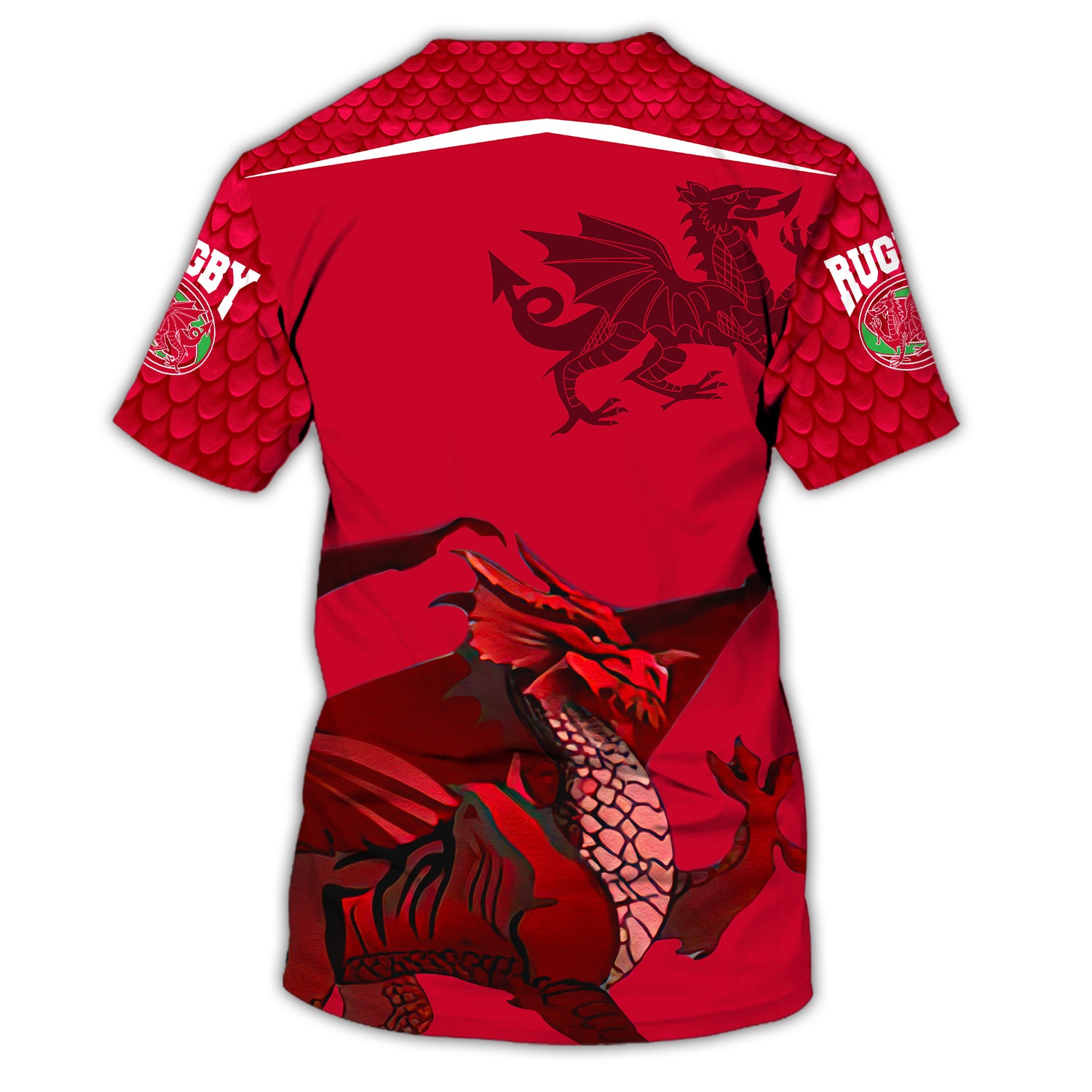 Wales Rugby 2 - Red Dragon - Personalized Name 3D Tshirt - 558