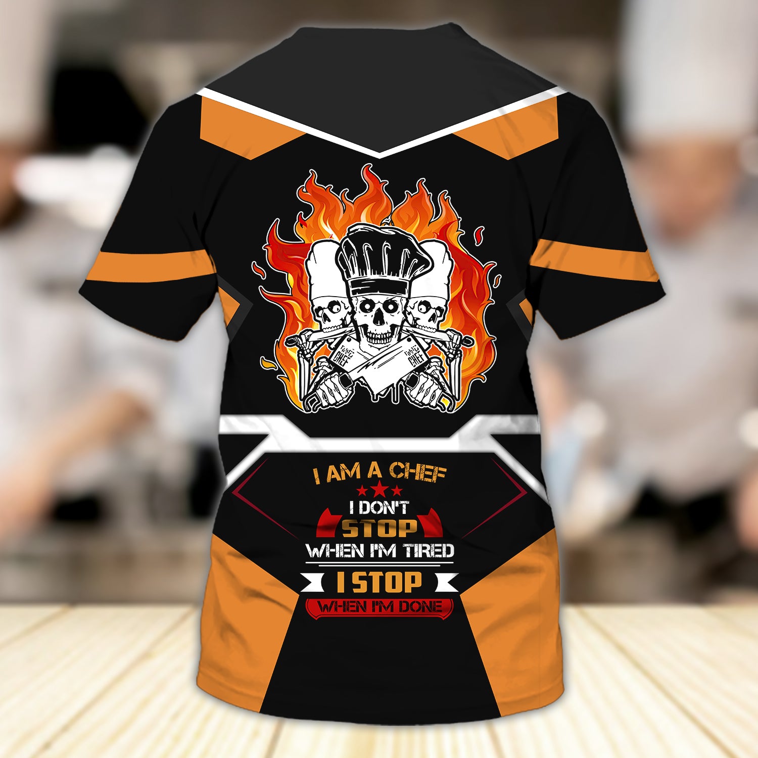 Skull Chef, Personalized Name 3D Tshirt 89, HTA