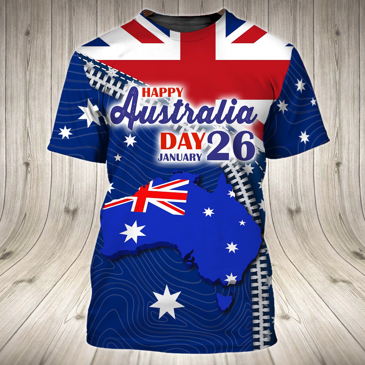 Happy Australia Day, 26 January - 3D Tshirt - Tad 338