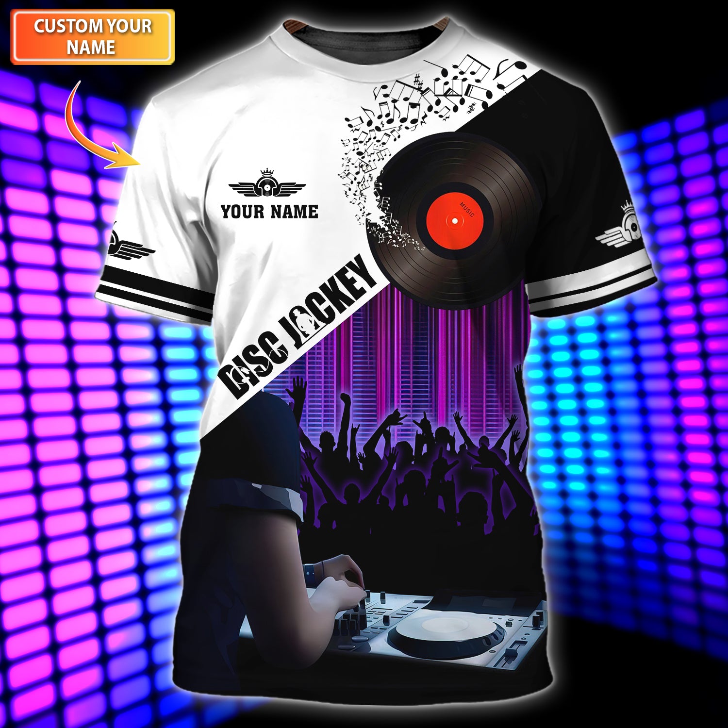 DJ 5 - Personalized Name 3D Tshirt