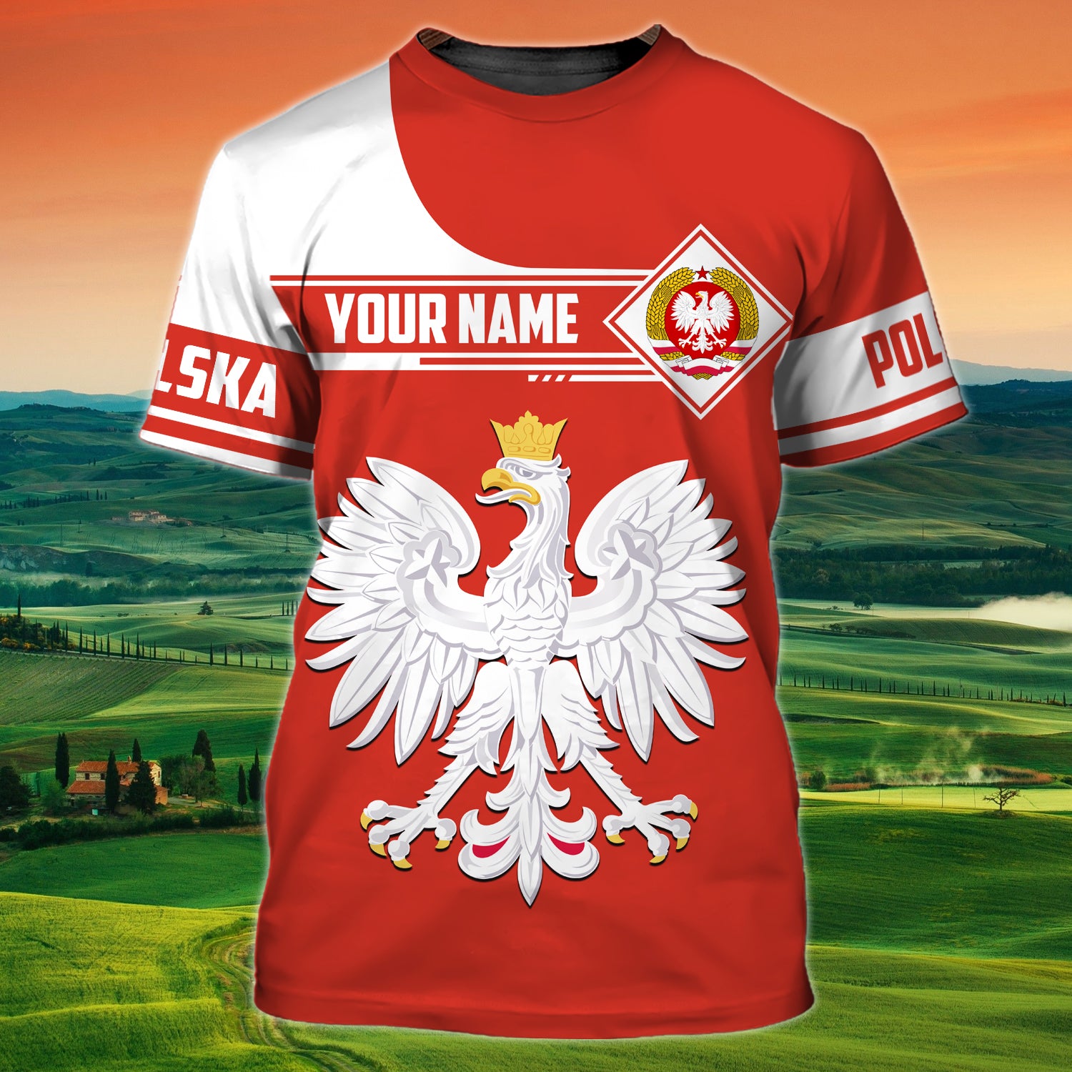 Polska - Personalized Name 3D T Shirt - CV98