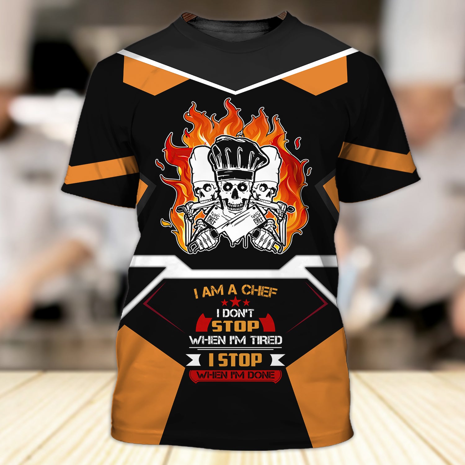 Skull Chef, Personalized Name 3D Tshirt 89, HTA