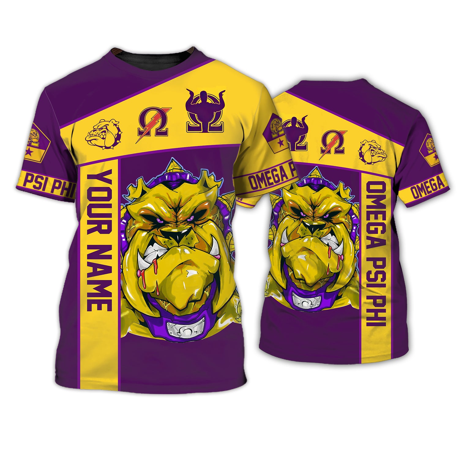 Omega Psi Phi Omega Dog ΩΨΦ Logo Omega Psi Phi - Personalized Name 3D Tshirt - QB95